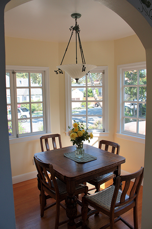 Octagonal breakfast nook.  1928 Modified English Cottage style home.  Martinez, CA.